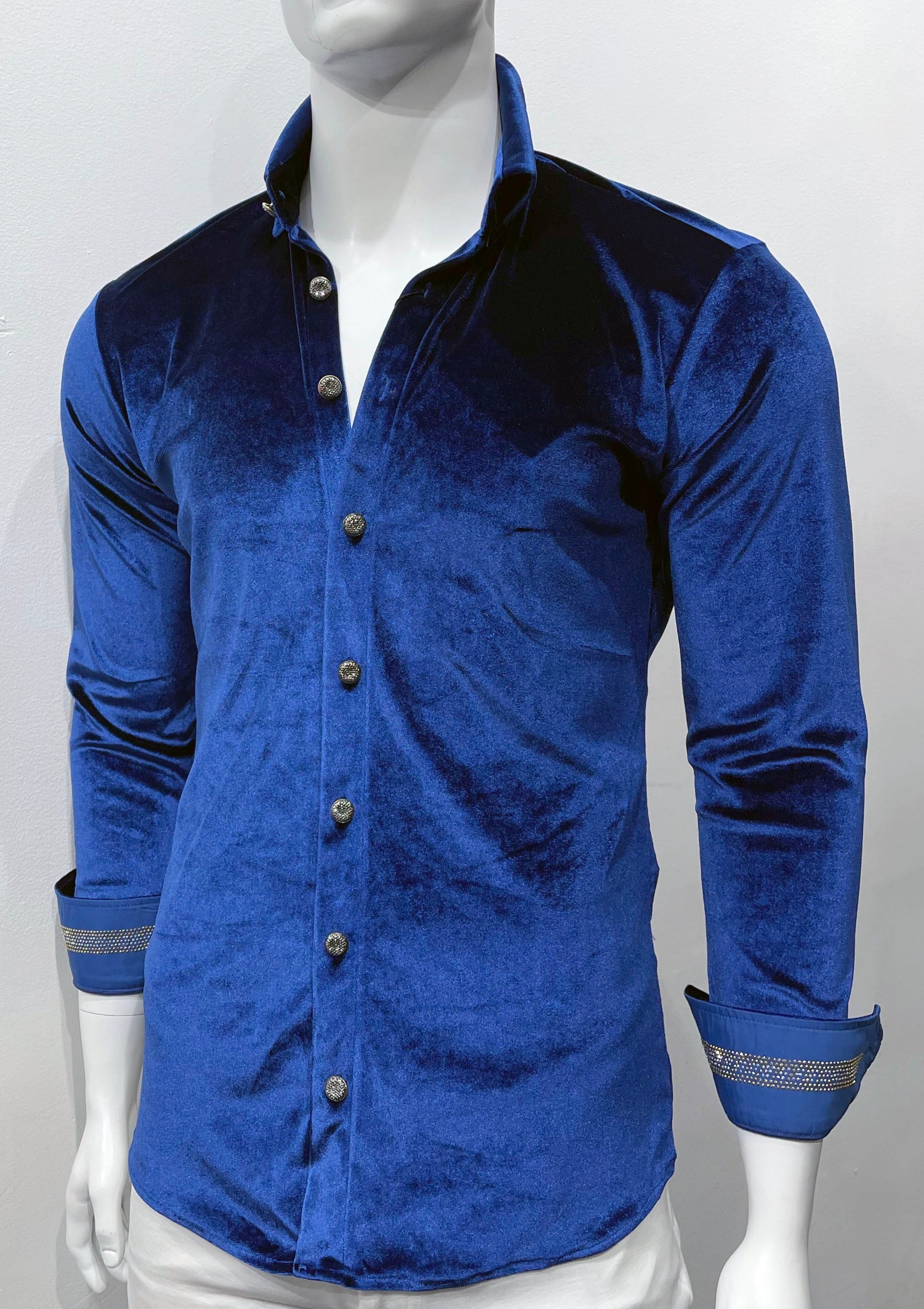 Blue velvet hot sale shirt mens